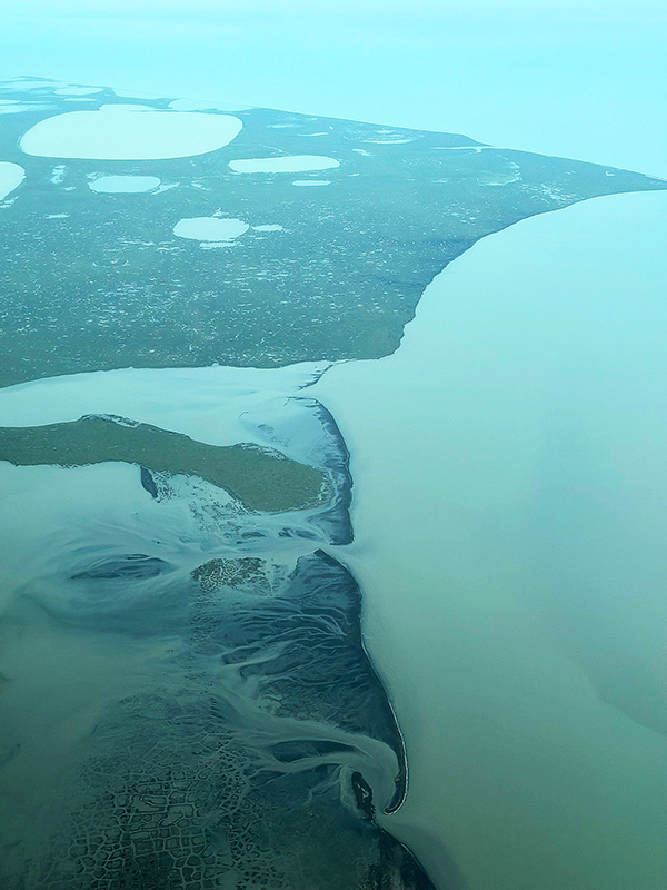 Eroding coastlines along the North Slope of Alaska, Smith Bay (photo credit: Maria Tzortziou, 21 August 2024)